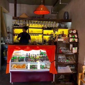 Counter at Baan Baan Thai cafe in Bishkek