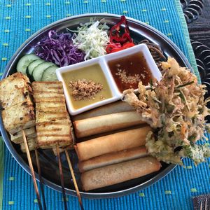 Vegetarian Combo at Baan Baan Thai cafe in Bishkek