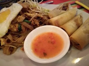 Pad Thai from the lunch menu at Baan Baan Thai cafe in Bishkek