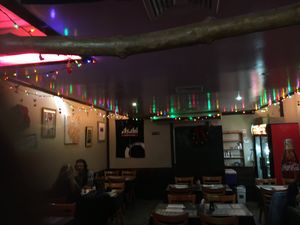 Inside main dining space (somewhat dark) at Yuka in New York City