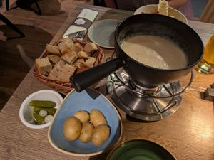 The cashew based vegan fondue at Barry's in Grindelwald