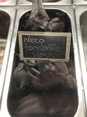 Vegan dark chocolate gelato at Le Vie est Belle in Santagata Di Militello