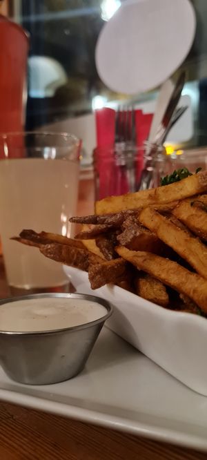 Pommes 🍟 with sauce 😋 at Neue Republik Reger in Berlin
