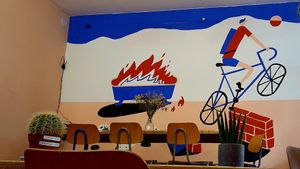 Das Interieur at Neue Republik Reger in Berlin