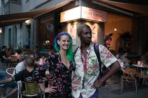 They hello to the nice bar tenders at Neue Republik Reger in Berlin