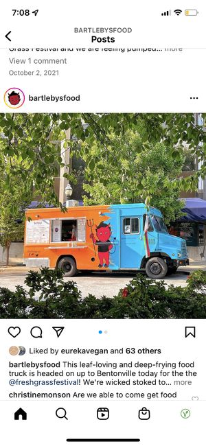 The truck is at Bentonville Brewing Co  at Bartleby's Seitan in Bentonville