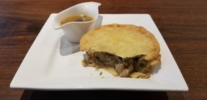 Inside the Mushroom Pot Pie at Away Kitchen + Cafe - Queen St in Toronto