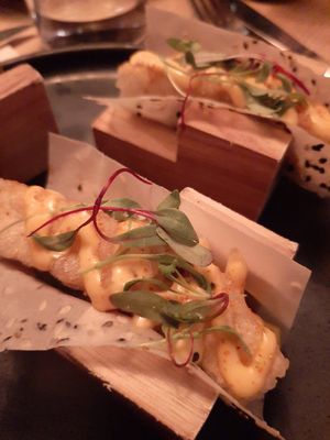 Tofu sushi tacos ... a smaller portion, but very tasty at Earls Kitchen + Bar - Mainland in Vancouver