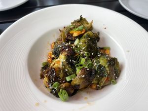 Brussels sprouts without bacon  at McKays Public House in Bar Harbor