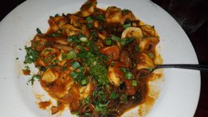 Vegan mushroom tortellini at McKays Public House in Bar Harbor