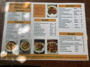 Menu  at May Kaidee in Bangkok