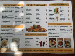 Menu  at May Kaidee in Bangkok