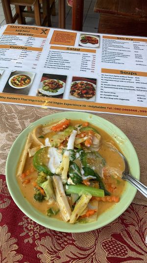 Panang Curry. Very good   at May Kaidee in Bangkok