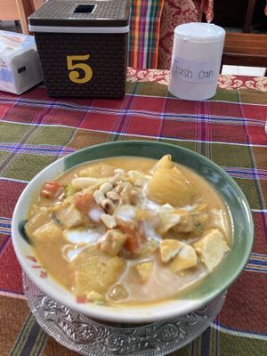 Massaman curry. Loaded and delicious   at May Kaidee in Bangkok