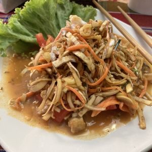 Banana blossom salad. So tasty   at May Kaidee in Bangkok