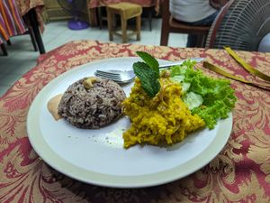 Pumpkin hummus at May Kaidee in Bangkok