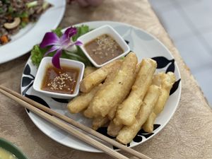 Fried tofu - May Kaidee, Bangkok  at May Kaidee in Bangkok