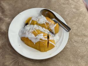 Mango sticky rice - May Kaidee, Bangkok  at May Kaidee in Bangkok