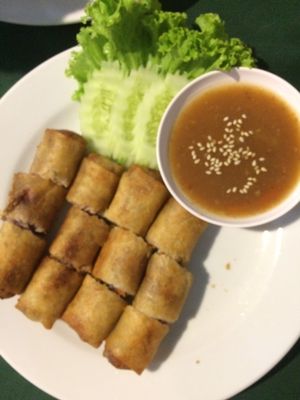 spring rolls at May Kaidee in Bangkok