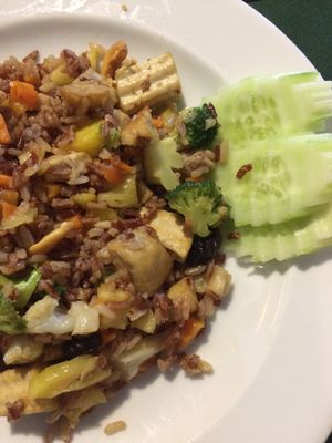 delicious pineapple fried rice at May Kaidee in Bangkok