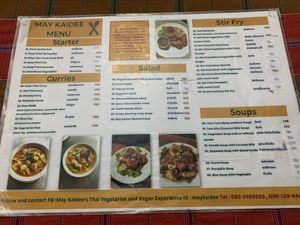 Menu Side 1  at May Kaidee in Bangkok