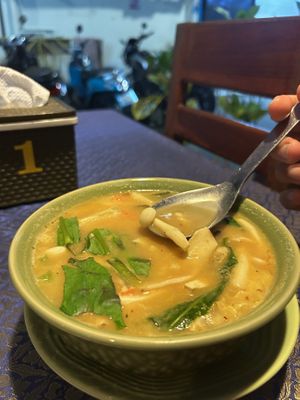 Tom yam soup  at May Kaidee in Bangkok