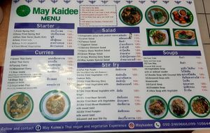 Menu 1/2 at May Kaidee in Bangkok