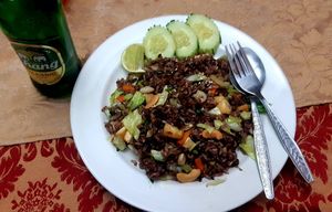 Fried rice with vegetables at May Kaidee in Bangkok