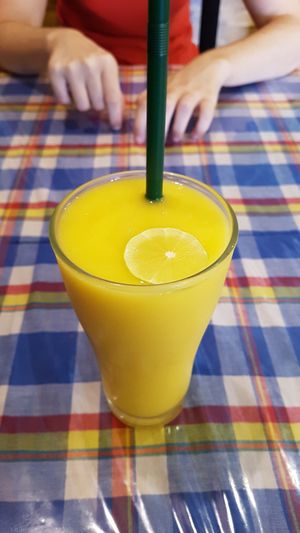 Mango shake at May Kaidee in Bangkok