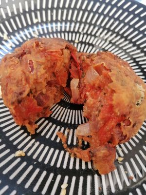 Tomato balls at To Mikraki in Syros