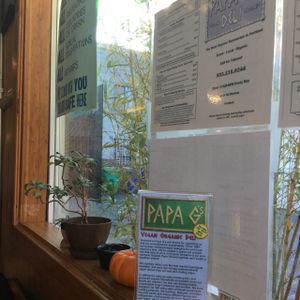 windowsill at Papa G's Vegan Organic Deli in Portland