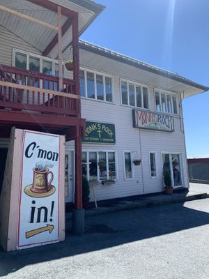 Entrance  at Monk's Rock Coffee House in Kodiak