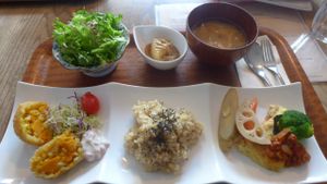 lunch set at Aoi Sora Organic Cafe in Sapporo