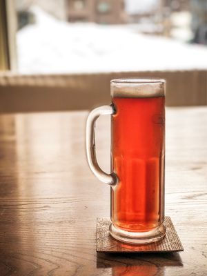 Organic craft beer at Aoi Sora Organic Cafe in Sapporo