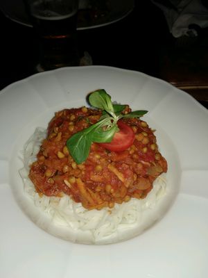 vegan gluten free bolognese with lentil  at Magnolia in Krynica-zdroj