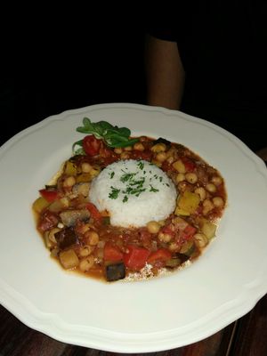 vegan ratatouille with basmati rice  at Magnolia in Krynica-zdroj