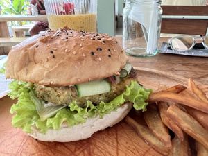 Chickpea burger  at Koha Surf Cafe & Lounge in Unawatuna