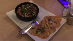 Delicious mushrooms, potatoes, garlic and more at El Bistro Tapas in Gran Canaria