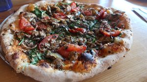 Vegan flatbread  at Flatbread Pizza in Paia