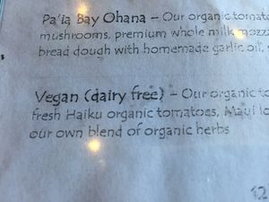 Menu  at Flatbread Pizza in Paia