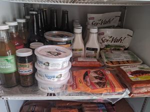 Yogurt & mock meats at Vegan Bageri in Zapopan