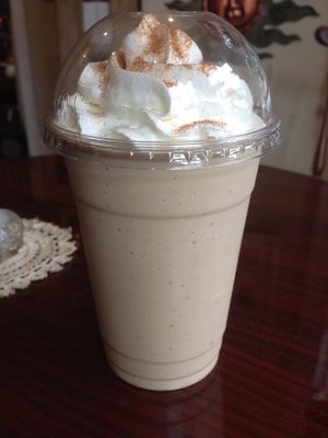 Chai Shake (ice cream blended with iced chai tea) made with our homemade vegan coconut sorbet! at The Village Coffee & Cream in Shrewsbury