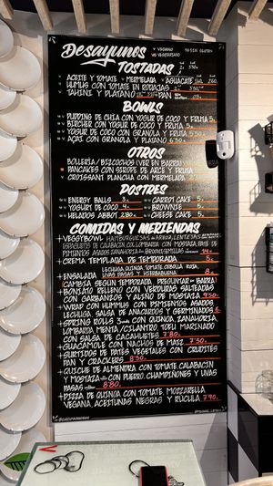 Menu  at Curcuma Green Food in Burgos