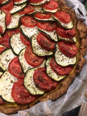 Almond quiche  at Curcuma Green Food in Burgos