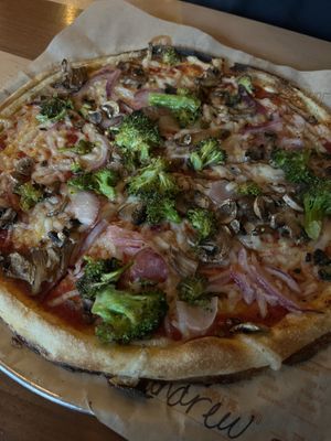 Veg out pizza with vegan cheese   at Blaze Pizza in Lake Buena Vista
