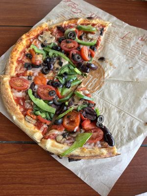 Build your own pizza (a few pieces eaten pre-photo)  at Blaze Pizza in Lake Buena Vista