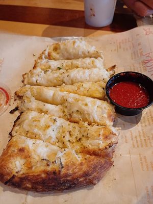 Vegan cheese garlic bread at Blaze Pizza in Lake Buena Vista