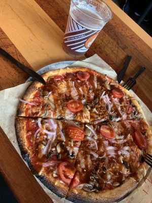 Vegan chorizo and veg pizza  at Blaze Pizza in Lake Buena Vista