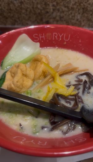 Bean curd, pak choi, lemon zest, miso soup ramen  at Shoryu Ramen in London