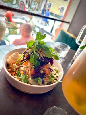 “Vietnamese noodle salad” this was really good!  at Mirells in Visby